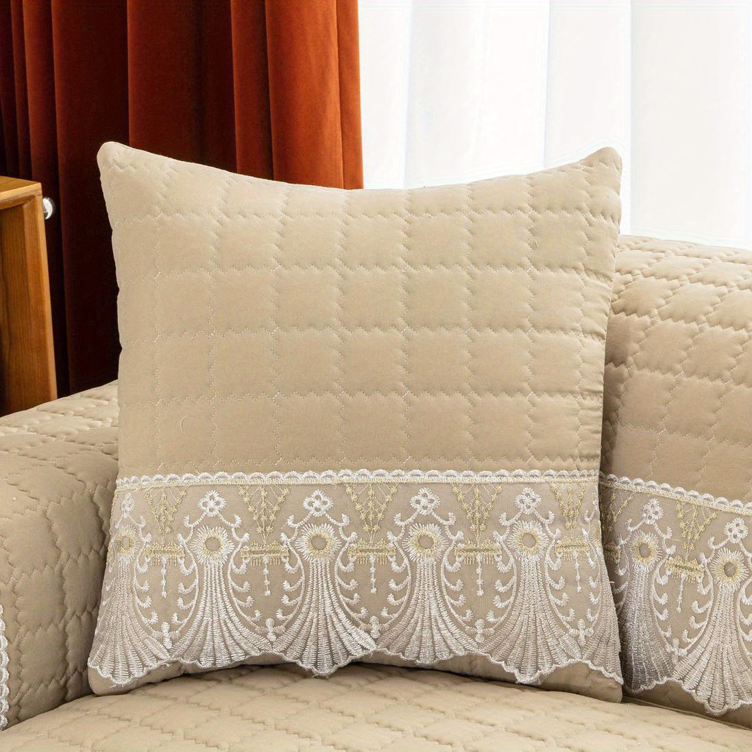 Чехол для дивана с вафельной стежкой, 1 шт., без спинки и подлокотников.