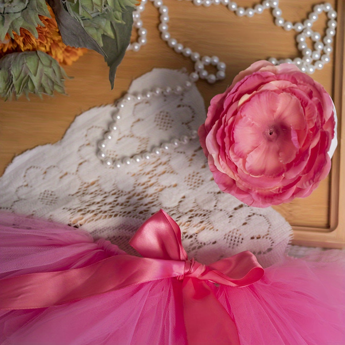 Magenta Baby Tutu Set for Girls with Fluffy Tulle Skirt and Headband for Photos and Celebrations