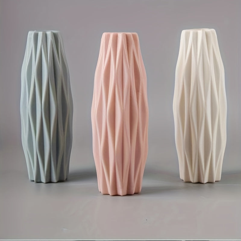 Flower Vase for Living Room Decor Plastic Imitation Glaze Aesthetic Spring Summer