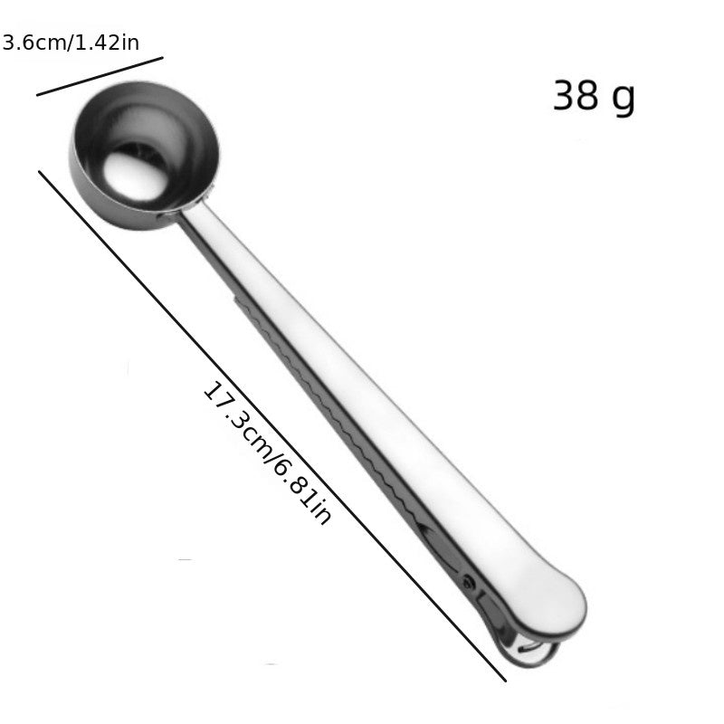 Stainless Steel Clip-On Measuring Spoon Set for Coffee Milk Powder Food Bags