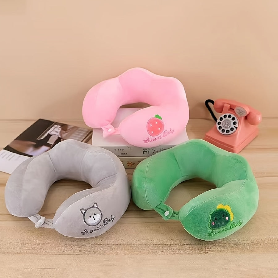 U-Shaped Travel Pillow Neck Support Lightweight Polyester Cover