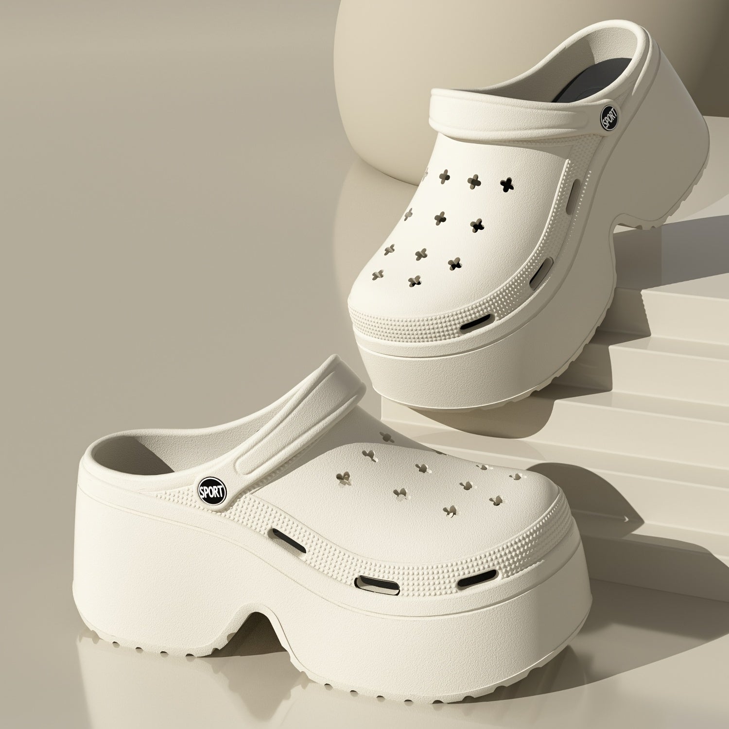 Women's Summer Flat Sandals, Thick Sole, Beach Slippers for Casual Wear