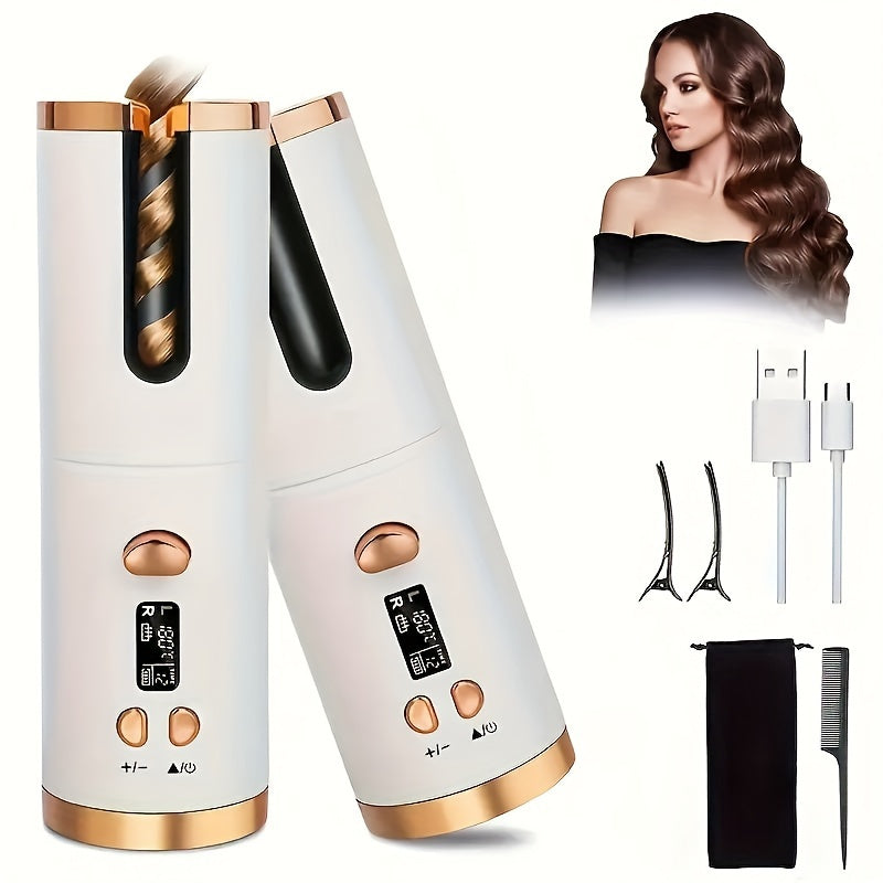 Unisex Cordless Hair Curler 28mm Rechargeable Lithium Battery USB Powered