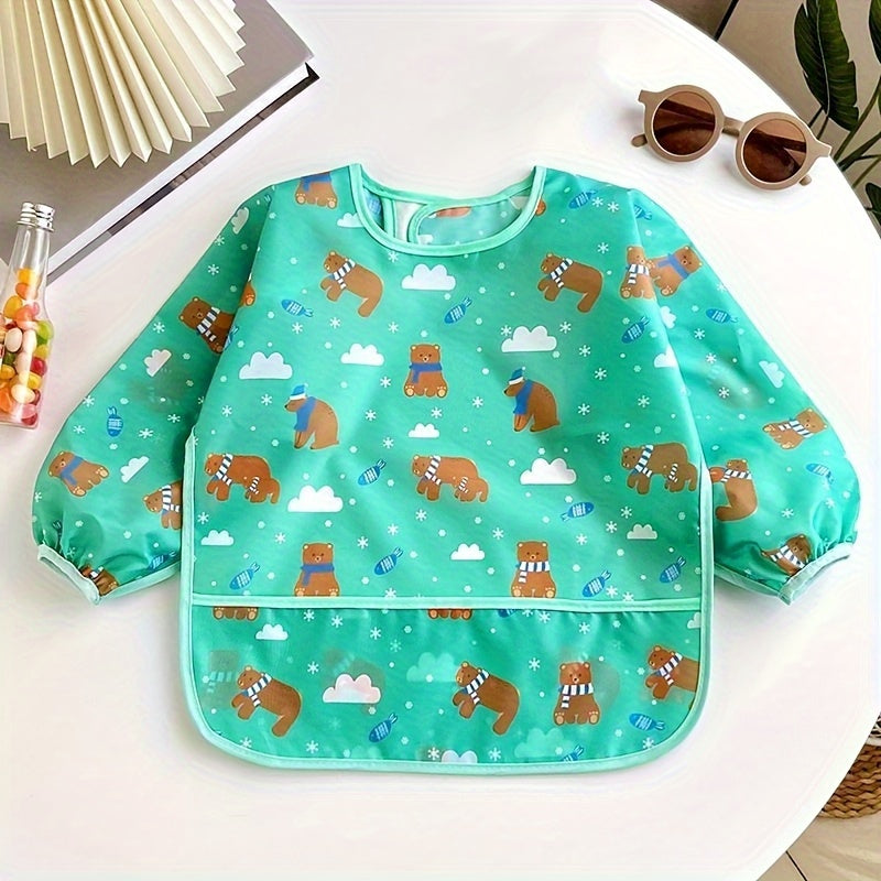Children's Waterproof Stain-Resistant Cartoon Mealtime Clothing for Boys and Girls