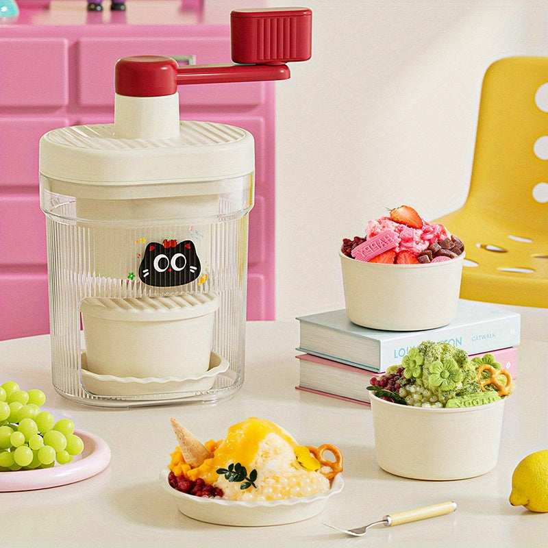 4 piezas de cortadores de hielo con diseño de gato lindo, manuales, creadores de arena de hielo, cuencos, platos, cocina