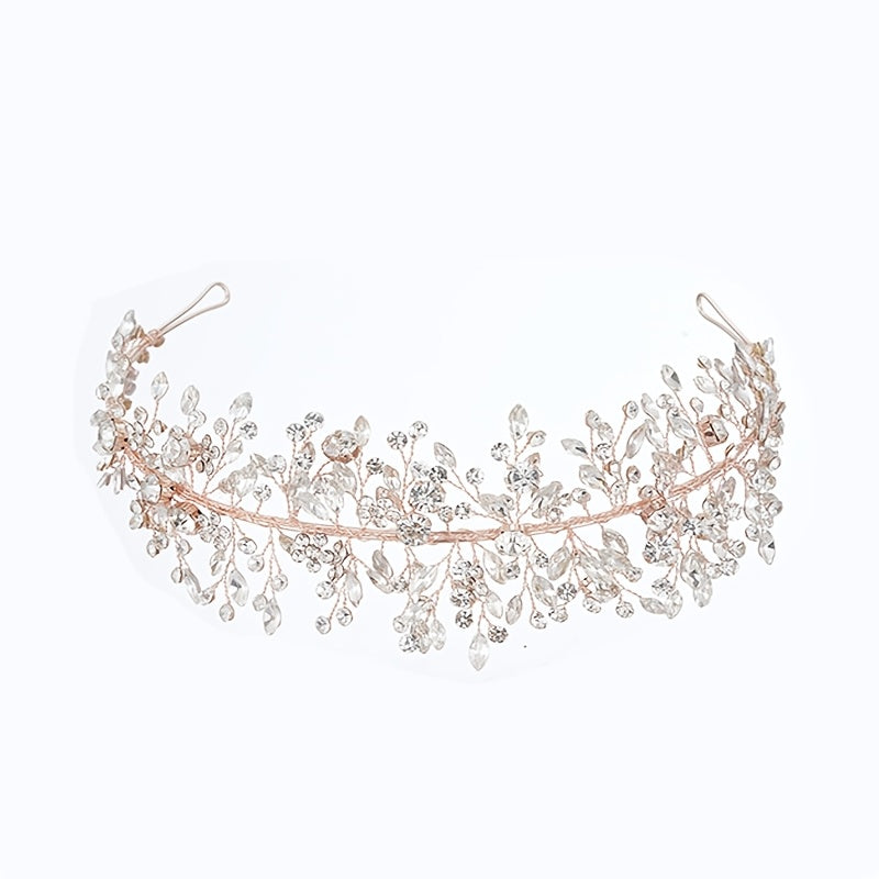 Handcrafted Rhinestone Bridal Headbands with Tiara Accents and Veil Accessories