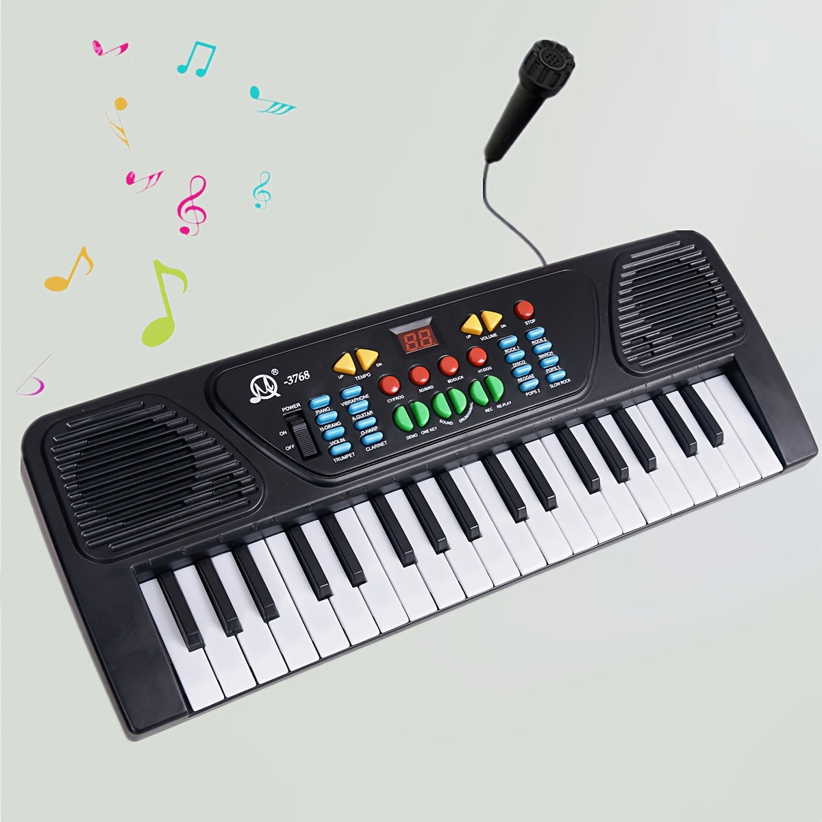 Electronic Keyboard for Beginners 37-Key Portable Music Toy with Microphone for Teens