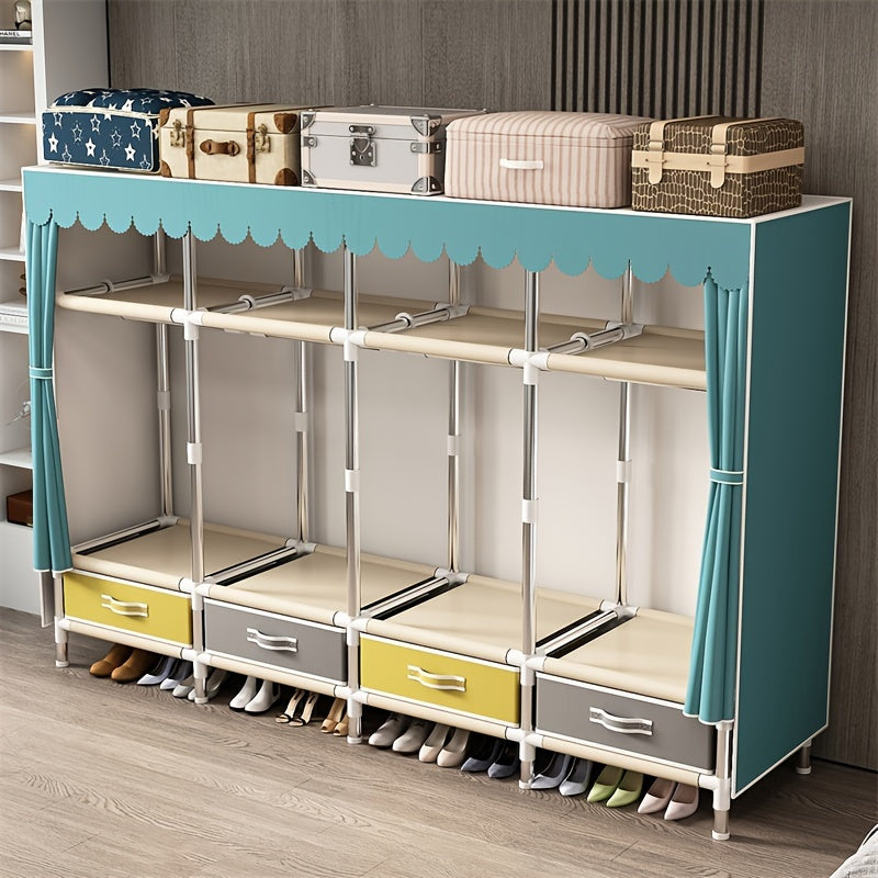 Современный стальной шкаф с 3 ящиками и вешалками для общежитий и аренды