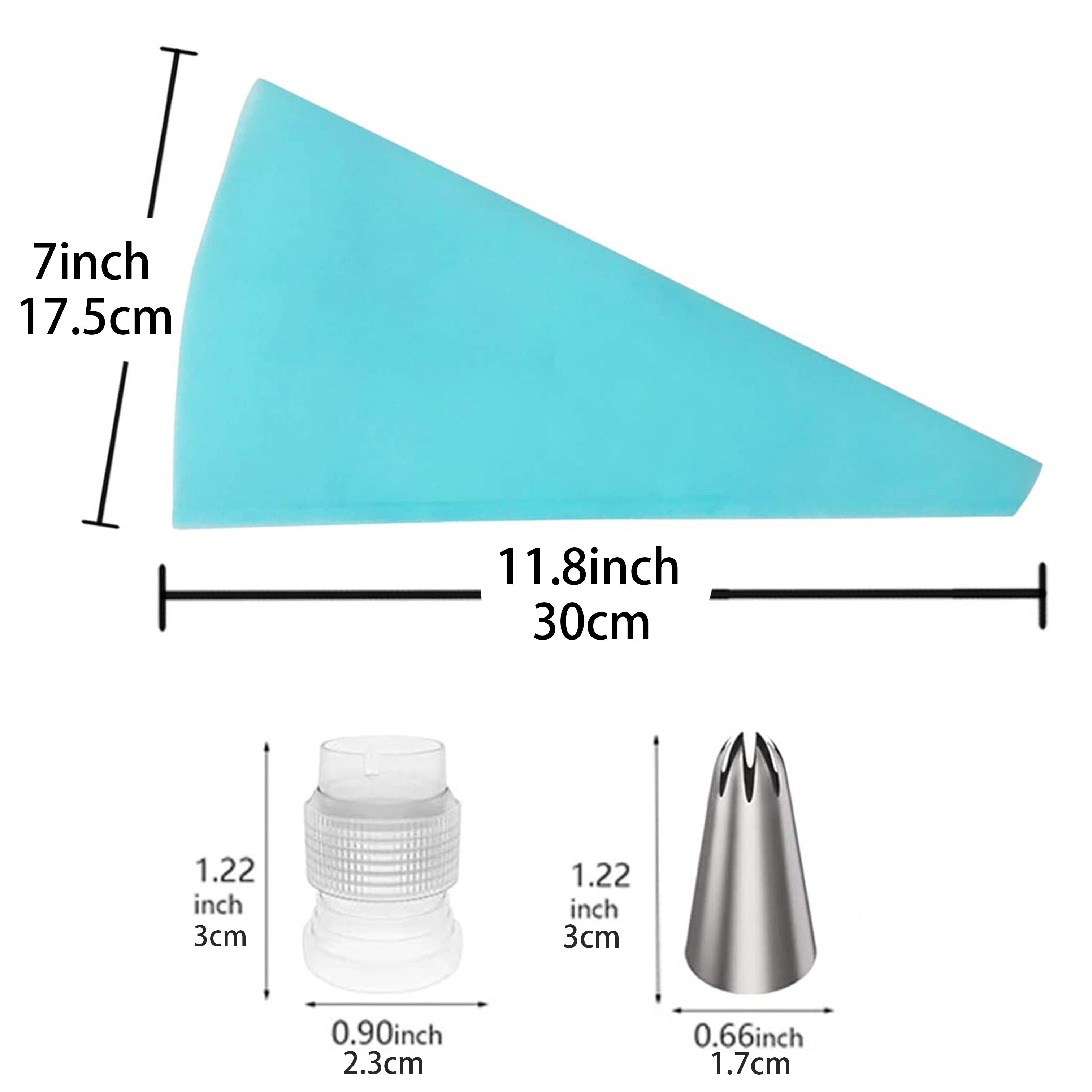 Set of 8 Piping Nozzles with Stainless Steel Tips and Pastry Bag for Cake Decorating