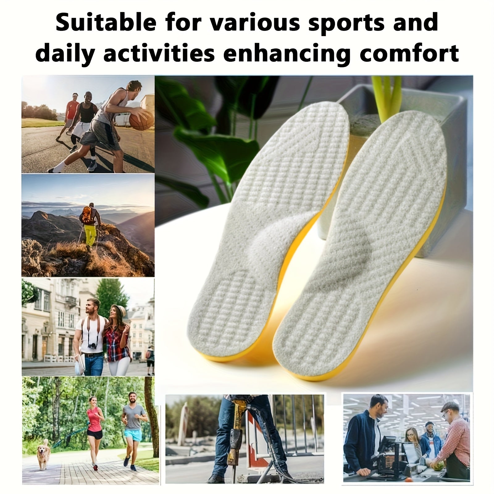 Adult Male Female Cuttable Insoles Foam Foot Support for Shoes Boots Sneakers