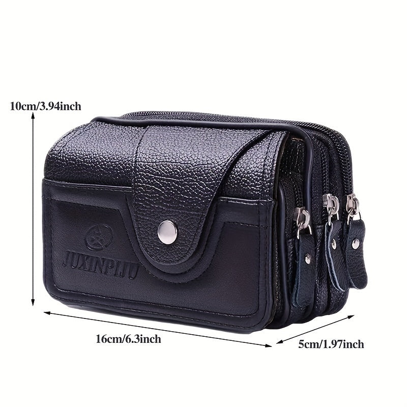 Men's Waterproof Casual Crossbody Phone Pouch Bag for Middle-Aged and Elderly