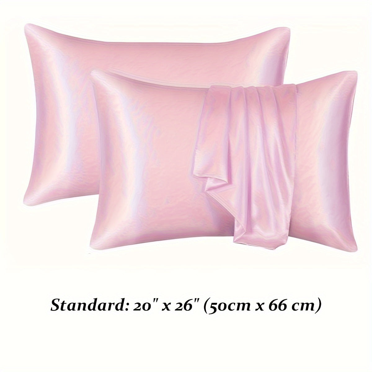 Soch va teri uchun 2 ta saten yostiq qoplamasi to'plami, hashamatli yumshoq yostiq qoplamalari, yotoqxona, divan, talabalar xonasi yoki uy bezaklari uchun yuqori sifatli konvert yostiq qoplamalari, yostiq yadro kiritilmagan.