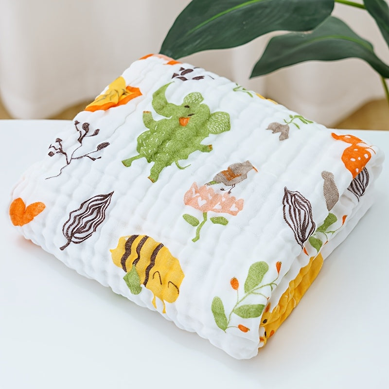 6-слойное мягкое муслиновое пеленание одеяло 105x105см, детский плед, тканый хлопок, машинная стирка