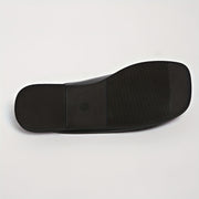 Women's Flat Sandals Slip-On Square Toe Cushioned Breathable Summer Beach Shoes