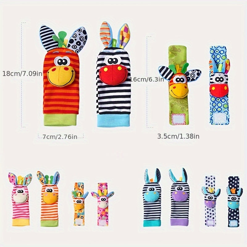 Baby Wristband Toy with Rattle Socks and Puzzle for Infants
