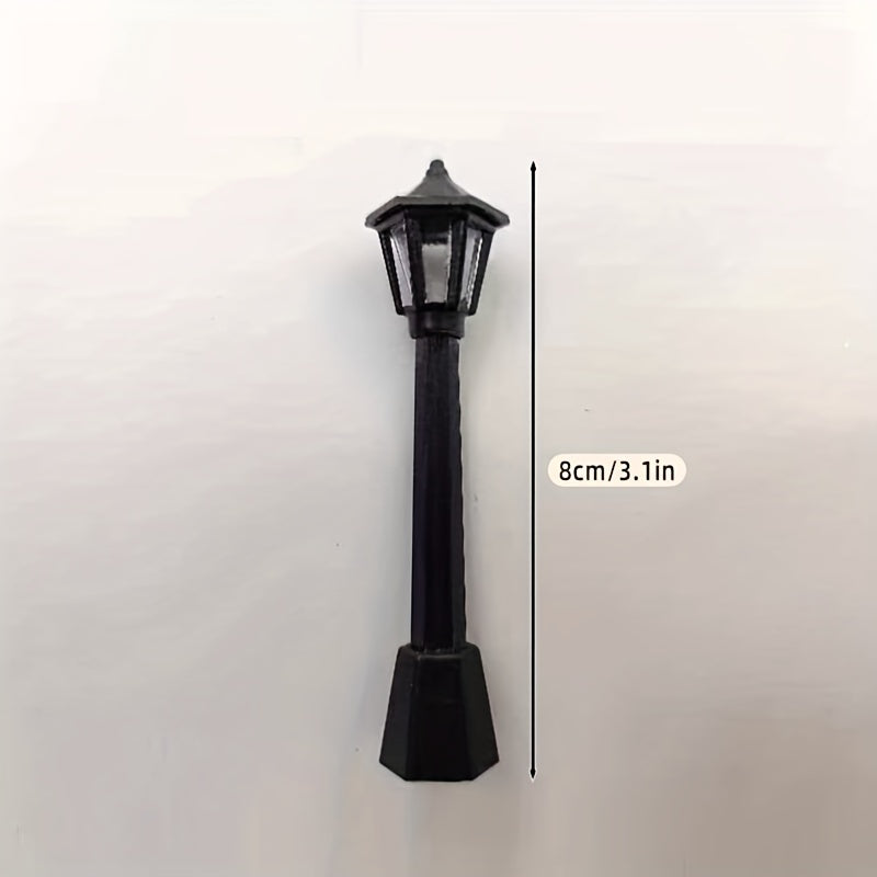 5 piezas de decoraciones de luces de Navidad para calle con micro paisaje de lámpara de aceite retro y luces de modelo