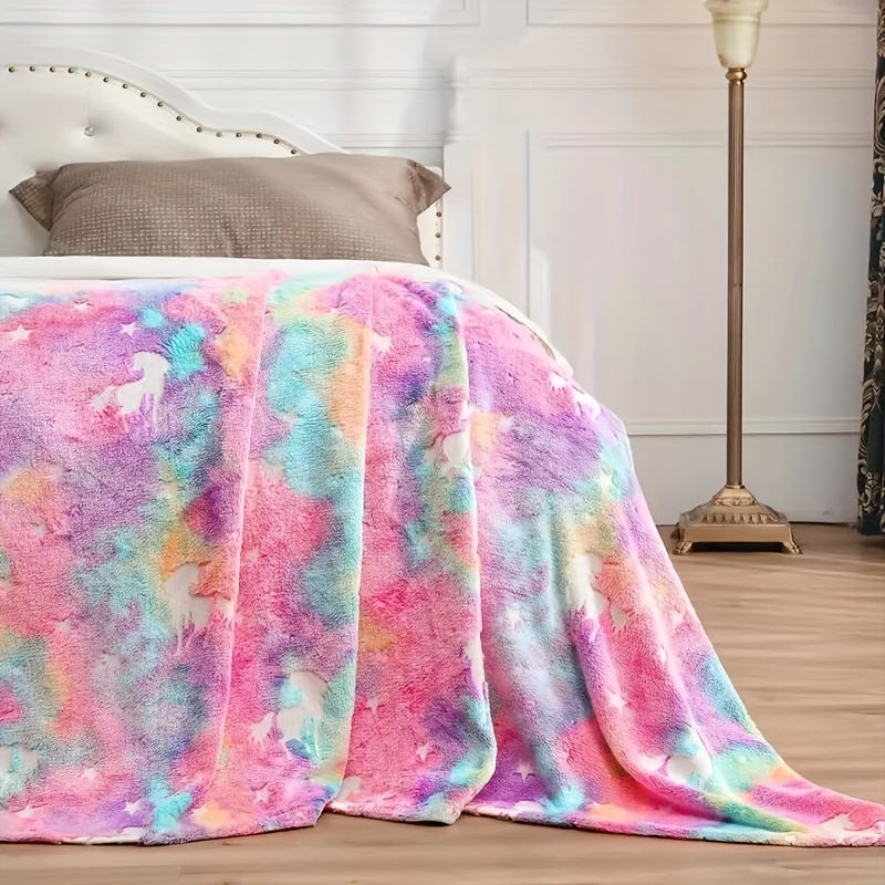Glow-in-the-Dark Flannel Blanket Soft Warm Lightweight for All Seasons