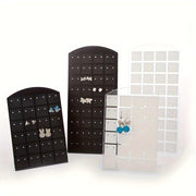 Acrylic Jewelry Display Stand with 72 and 48 Holes for Earrings Black and White