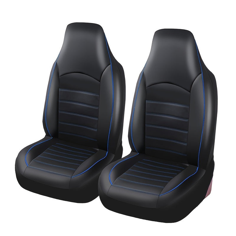 Universal PU Leather Car Seat Cover Set High Back Bucket Seat Covers for Cars Trucks SUVs