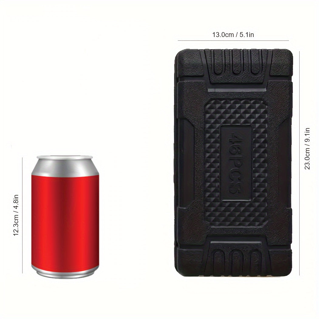 Kit de herramientas de reparación para coche y bicicleta de 46 piezas con juego de llaves de carraca y dados