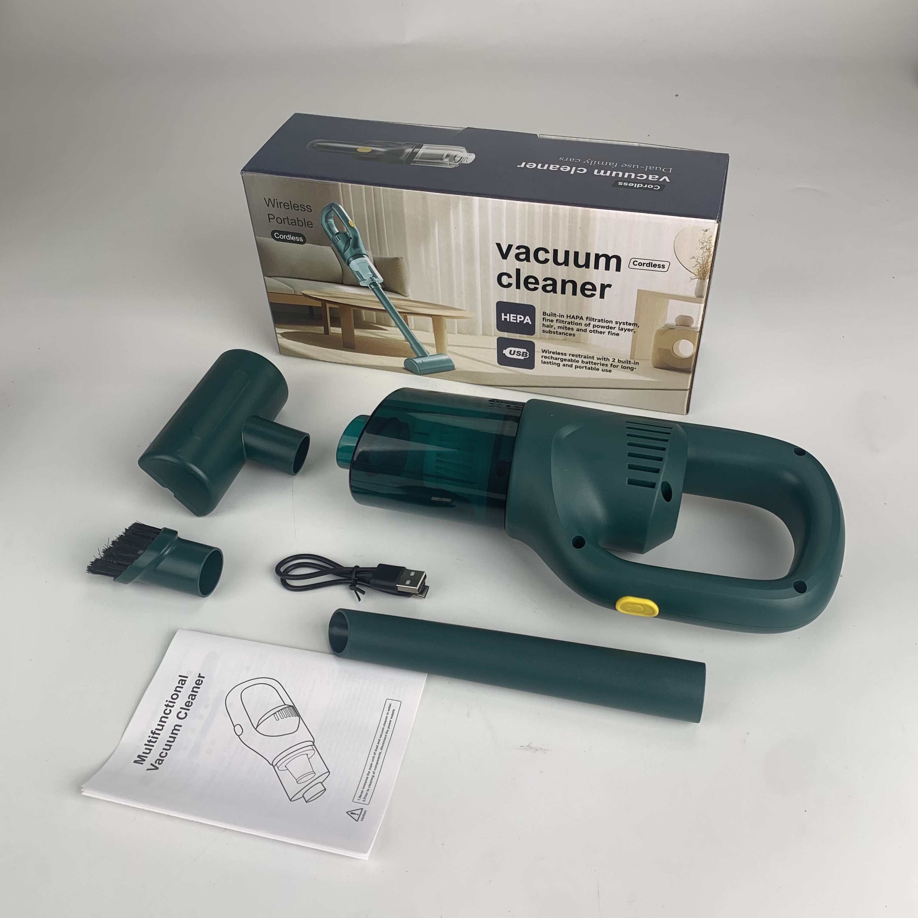 Новая модель — беспроводной ручной пылесос с высоким всасыванием и циклонной системой для дома, автомобиля, офиса, гостиной и других помещений — с перезаряжаемой батареей, зарядкой через USB и литиевой батареей