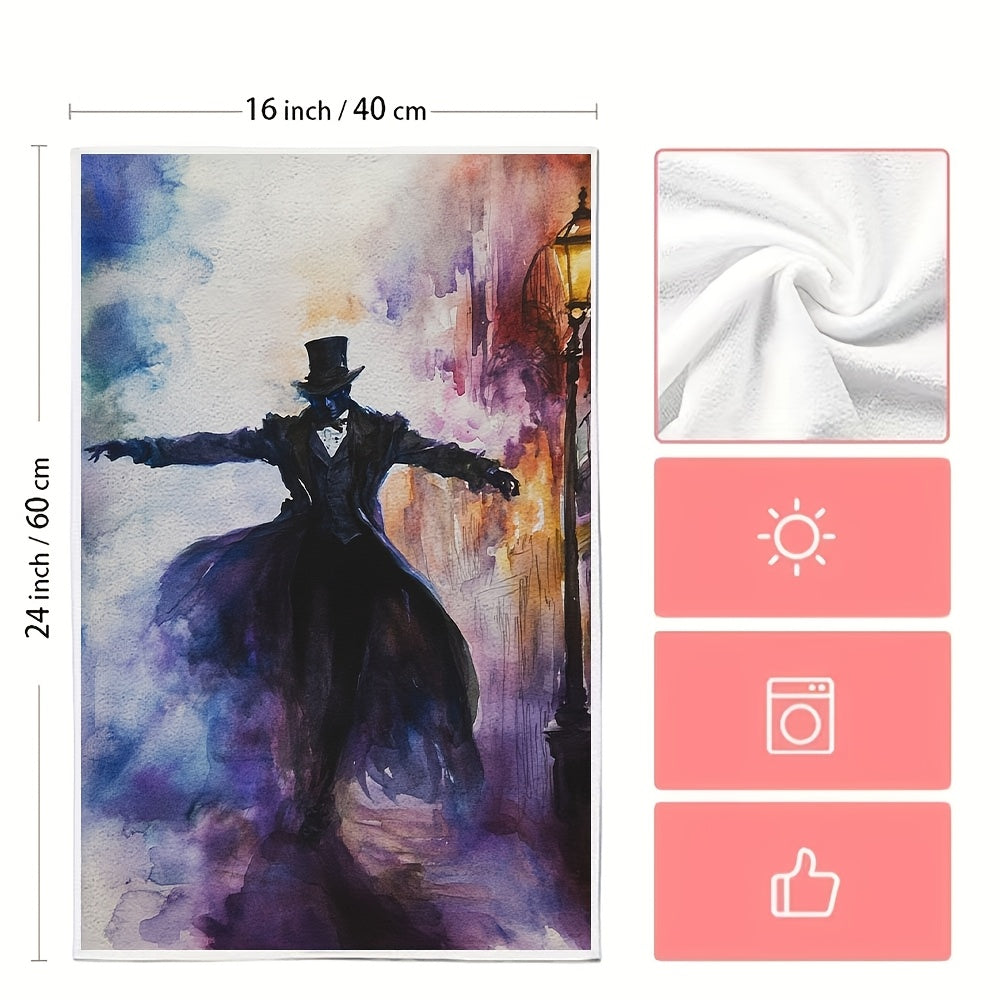 Set of 2 Ultra Soft Kitchen Towels with Phantom of the Opera Design 40x60 cm