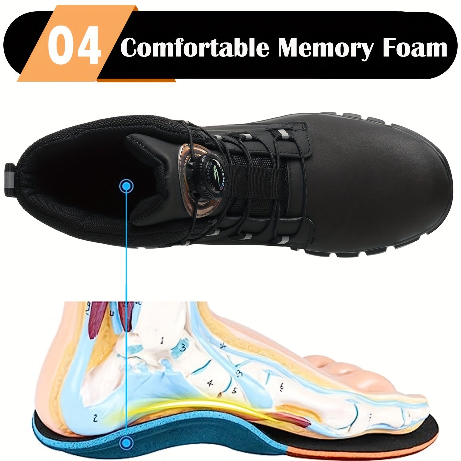 Men's High-Top Work Boots Puncture-Proof Safety Hiking Outdoor Durable