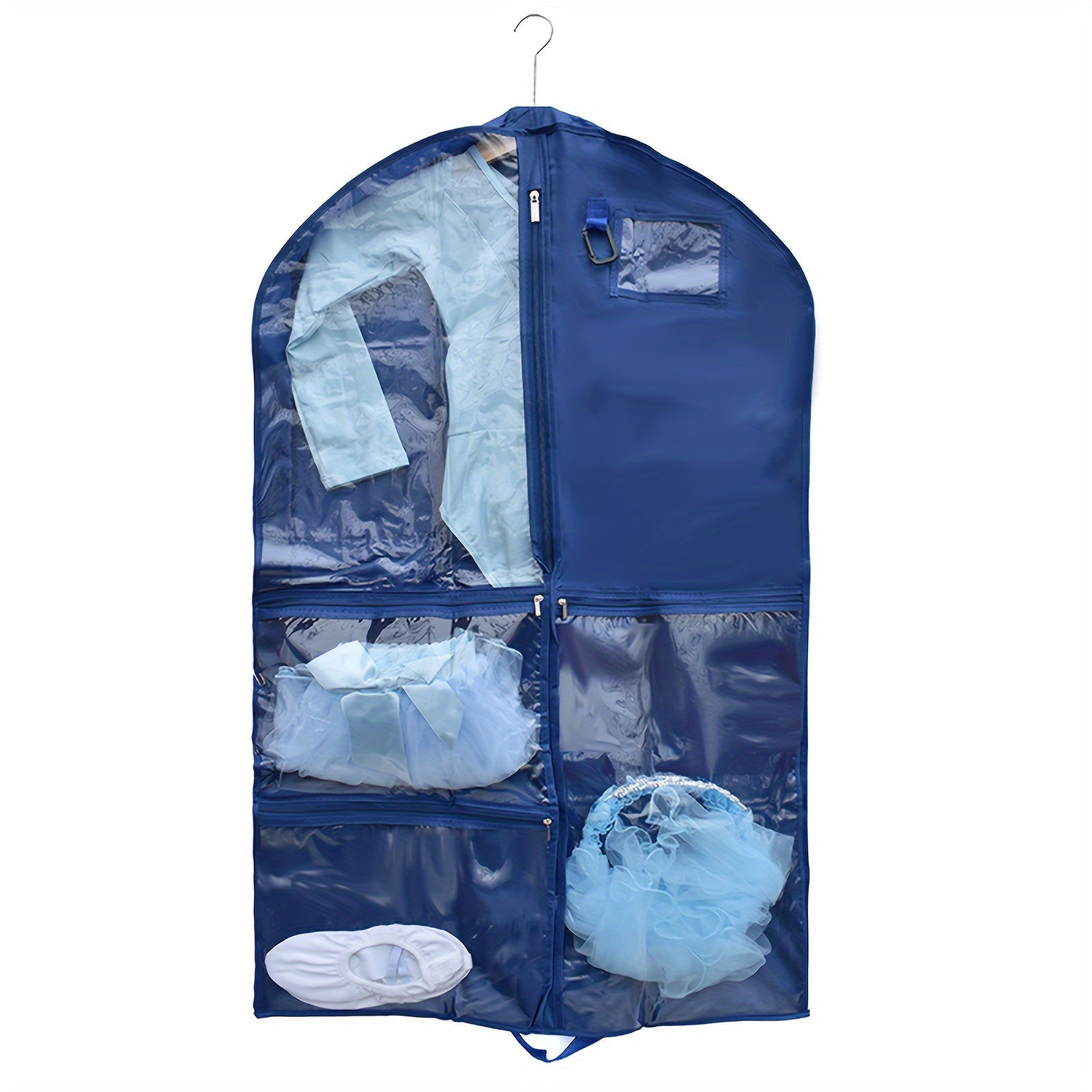 Children's Dance Dress Storage Bag Waterproof Hanging with Dustproof Cover and Transparent Window