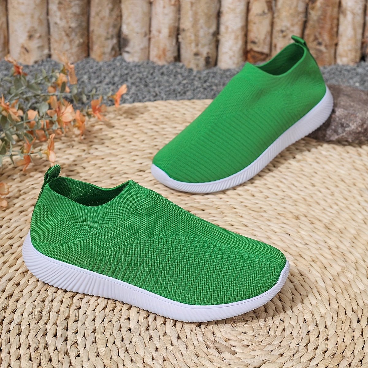 Women's Slip-On Casual Sneakers Breathable Fabric Lightweight EVA Shoes