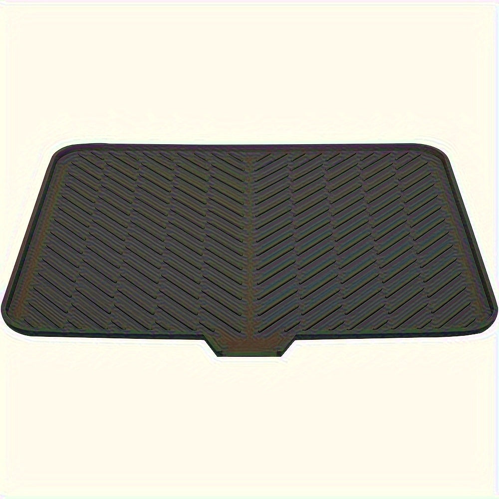 Silicone quritish matritsasi kvadratli sink himoyachisi, drenaj teshiklari bilan, sirpanishga qarshi, issiqlikka chidamli, suv o'tkazmaydigan oshxona stol usti pad