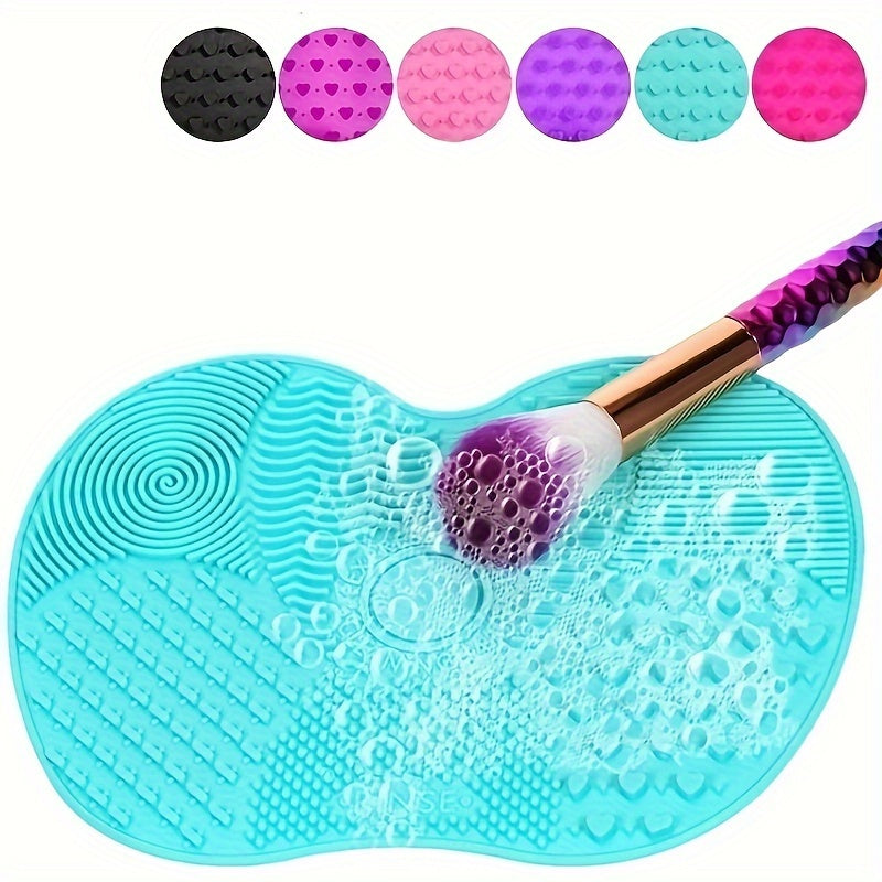 Silicone Beauty Tool Cleaner Pad Apple-Shaped Textured Surface for Makeup