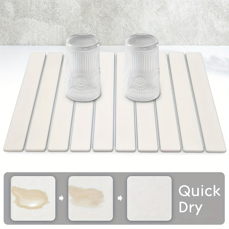 Large Diatom Mud Folding Table Mat Non-Slip Quick-Drying Shower Rug