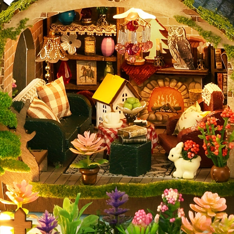 14 yosh va undan yuqori uchun 3D yog'och mozaika uy to'plami, mebellar bilan ta'limiy hunar