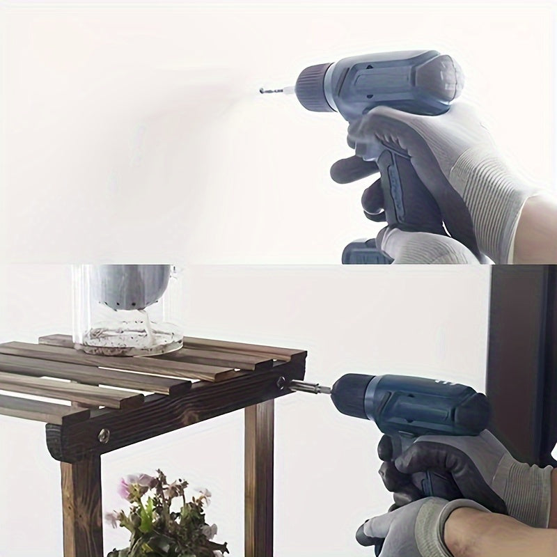 Juego de taladro inalámbrico con luz LED, batería de litio y brocas surtidas