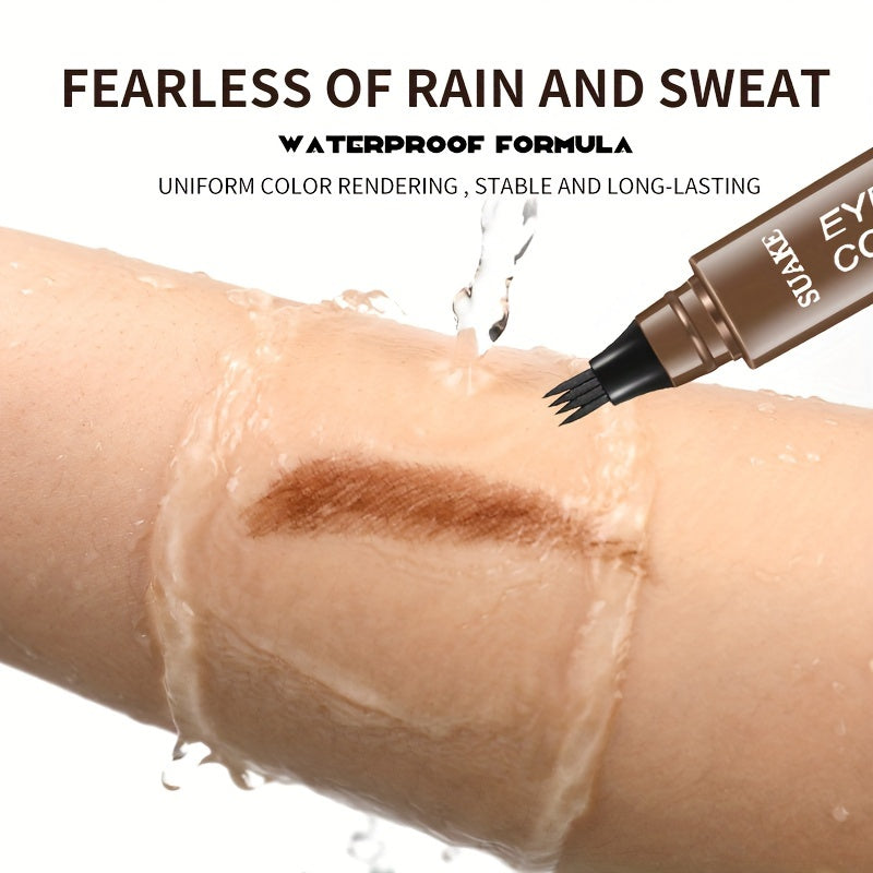 Women's Waterproof Eyebrow Pen with 4-Tip Split Head Natural Brow Makeup