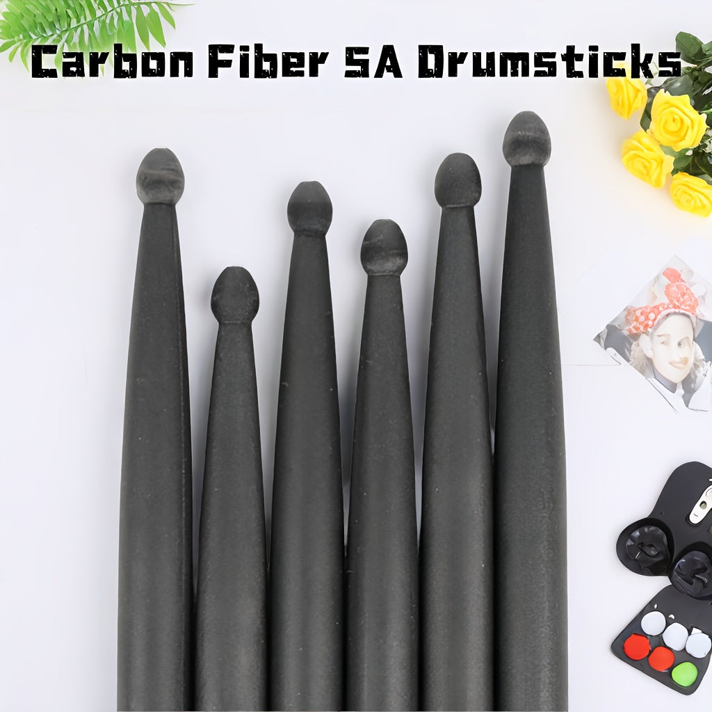 Carbon Fiber Drumsticks Pair for Jazz and Electronic Drums Black Grey
