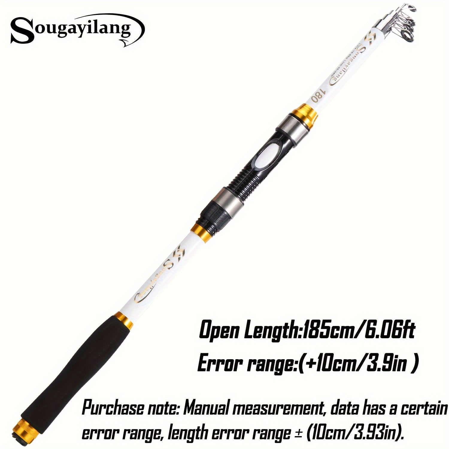 Telescopic Fishing Rod 1.8-3.3M Fiberglass Saltwater Bait Spinning Medium Action