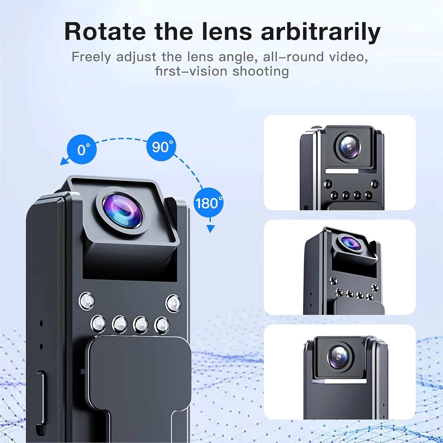 Mini grabadora de cámara HD 1080P con visión nocturna infrarroja, recargable por USB, para viajes con mascotas y reuniones