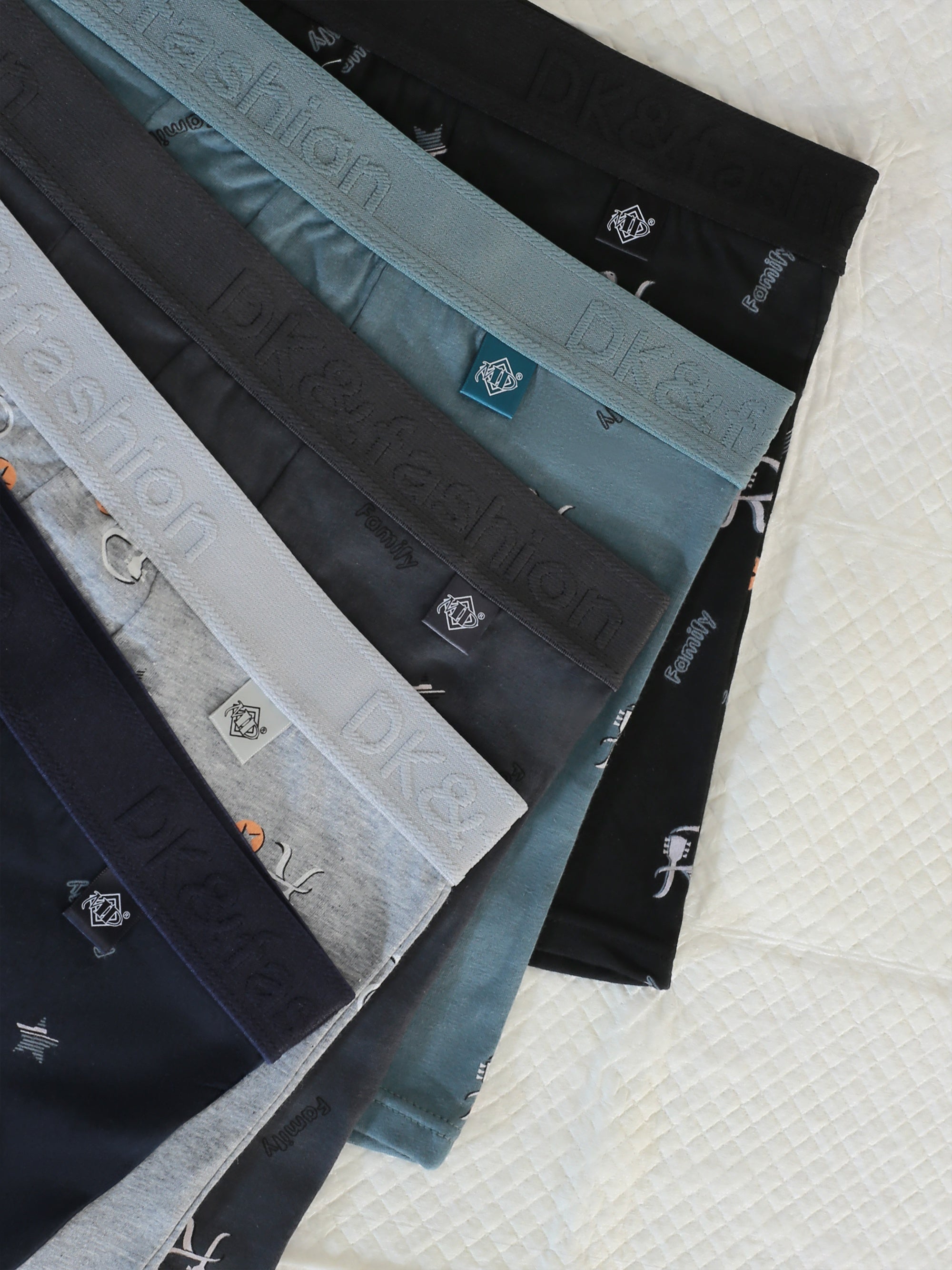 Men's 4-Pack Geometric Cotton Spandex Boxer Shorts Breathable Knit Casual Sports