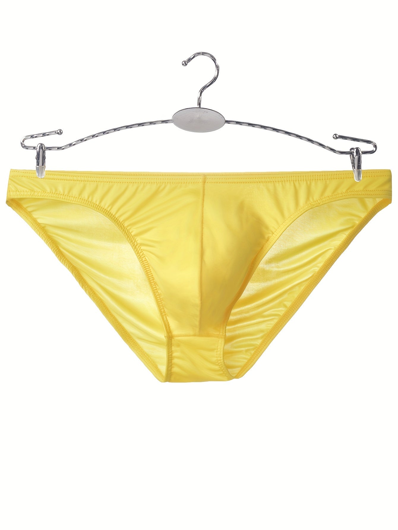 Men's Sheer Knit Low-Waist Briefs Breathable Stretchable Solid Color for Yoga 160gsm