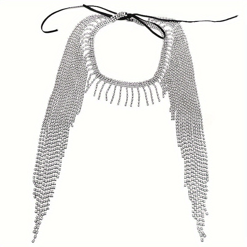 Women’s Retro Headband with Rhinestone Tassels Elastic Alloy Hair Accessory