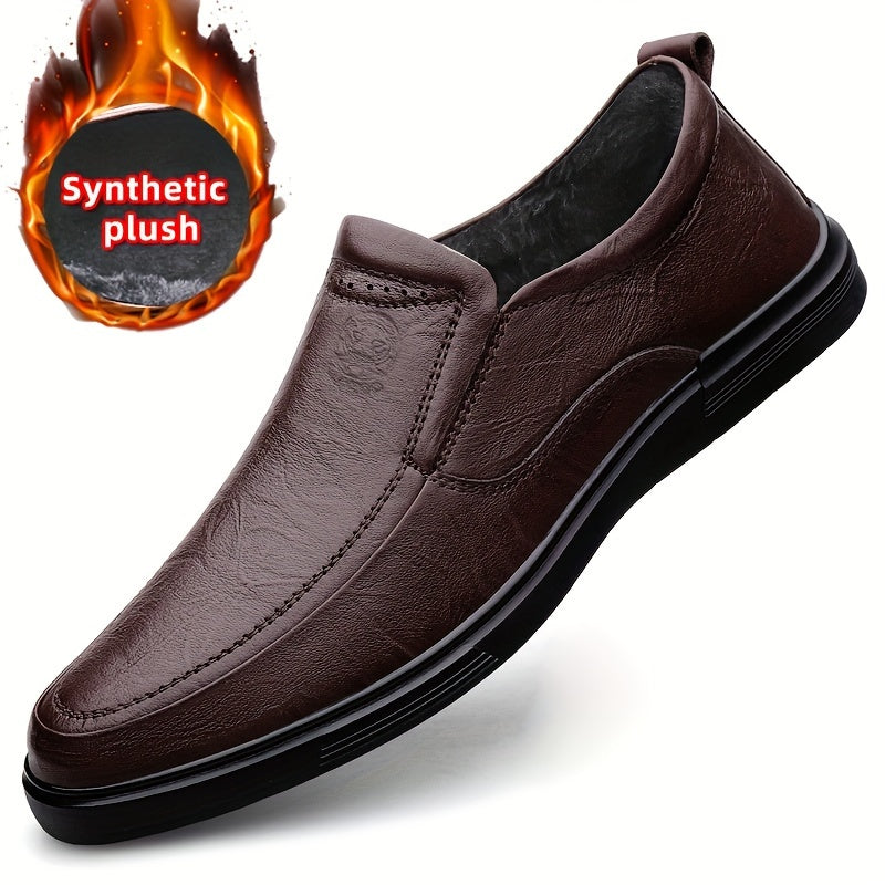 Men's Slip On Loafer Shoes Leather Casual Round Toe for Fall Spring Summer Winter
