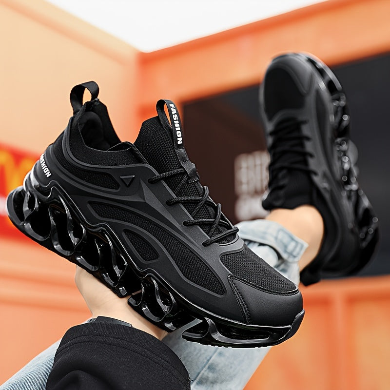 Men's Running Shoes Breathable Mesh Athletic Sneakers Lace-Up TPU Sole Casual