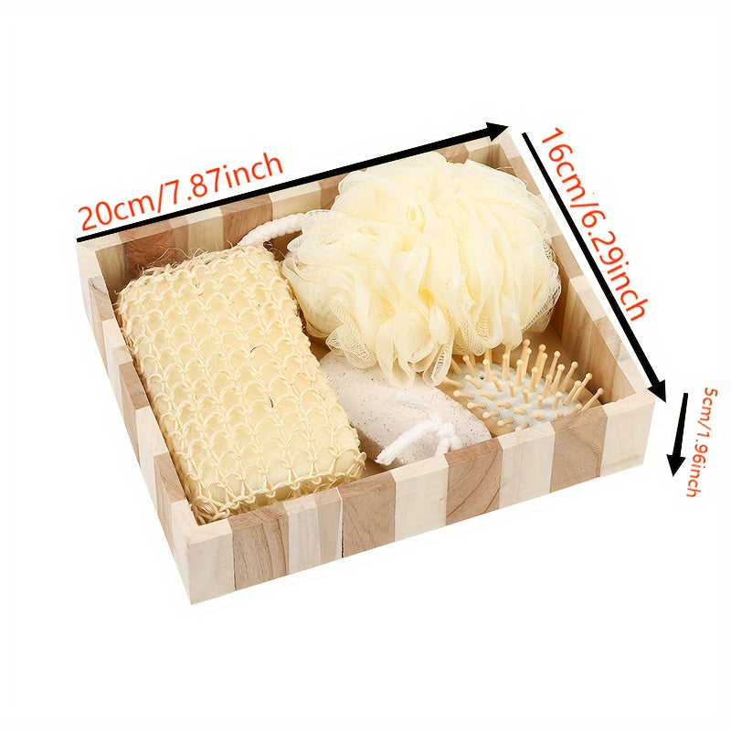 Unscented Exfoliating Spa Kit with Heart and Square Sponges for Relaxation