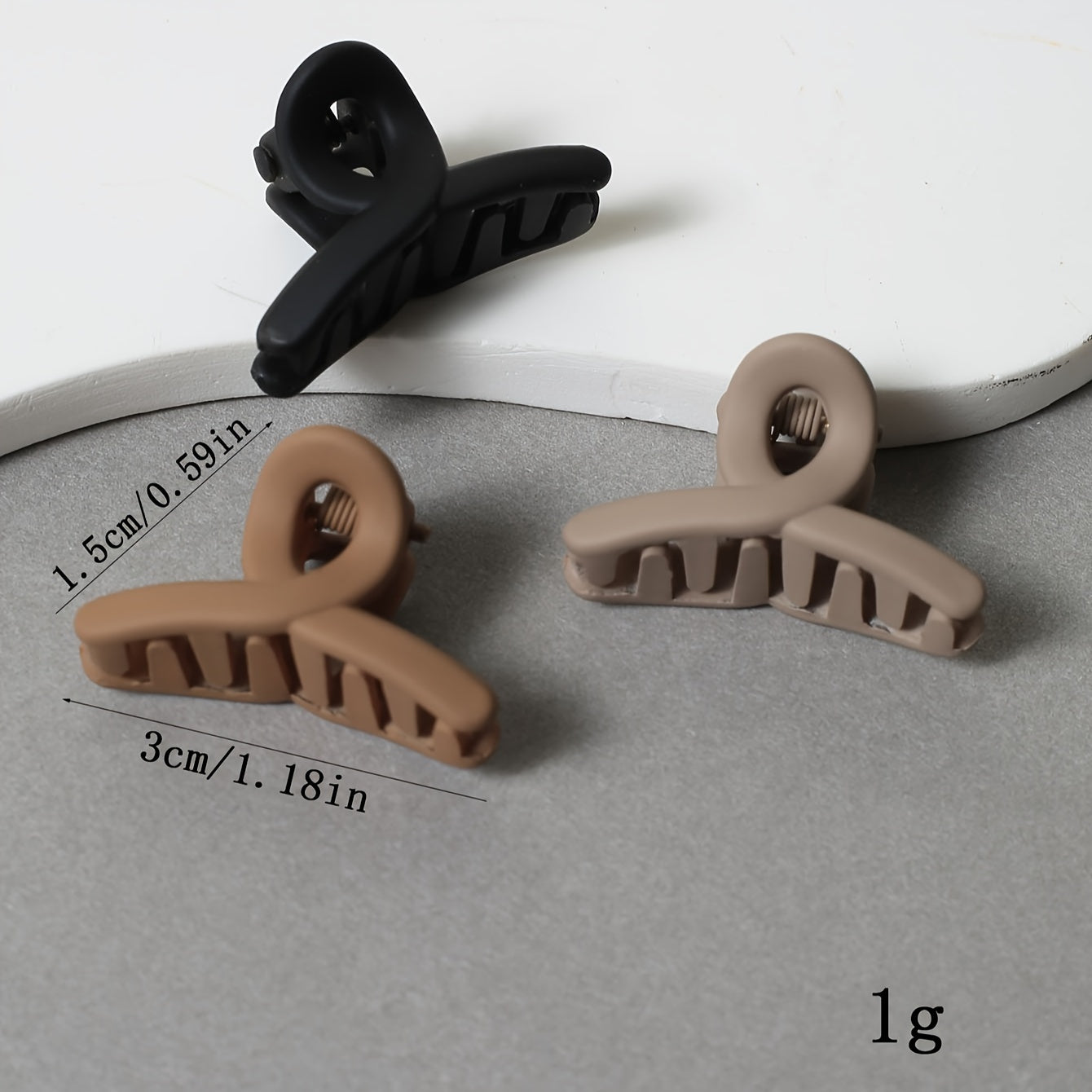 20pcs Coffee Color Heart Shaped Hair Clips for Women Small Plastic Hair Accessories