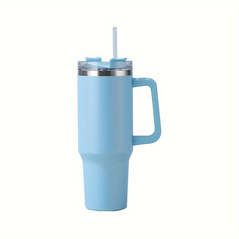 40oz Insulated Stainless Steel Tumbler with Handle and Straw Lid Leak-Proof Travel Mug