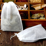 100 Disposable Tea Bags Clear Non-Woven Fabric for Home and Commercial Use