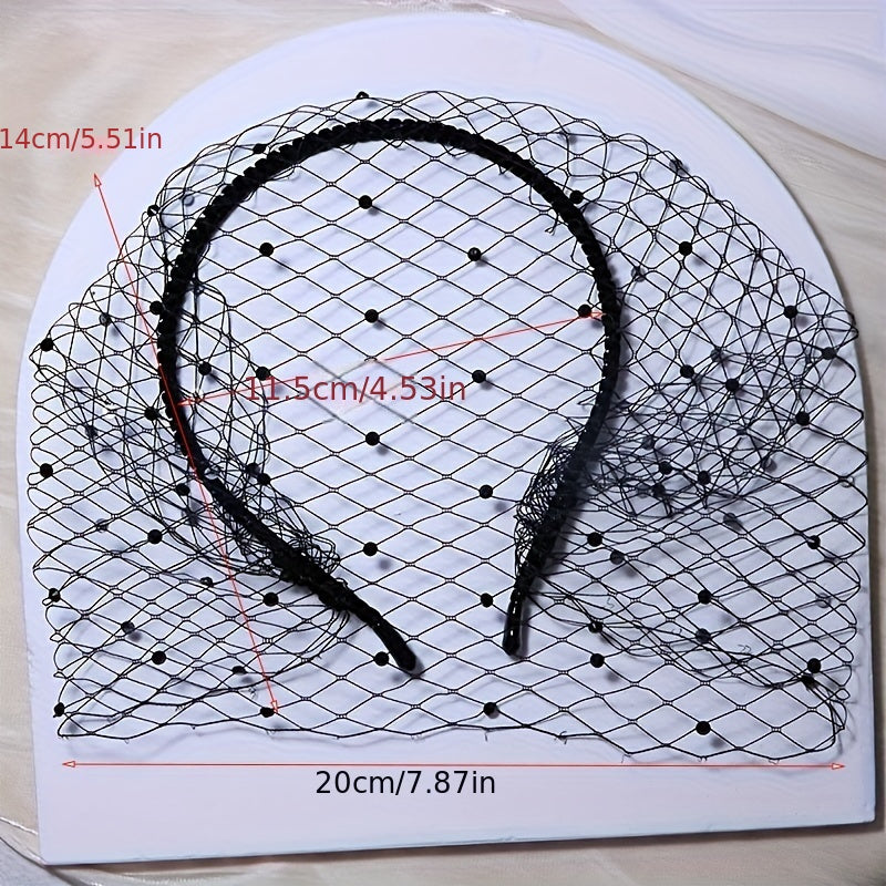 To'y va partiy uchun qora rhinestone niqobli bosh bandi, zamonaviy vintage spiral dizayni