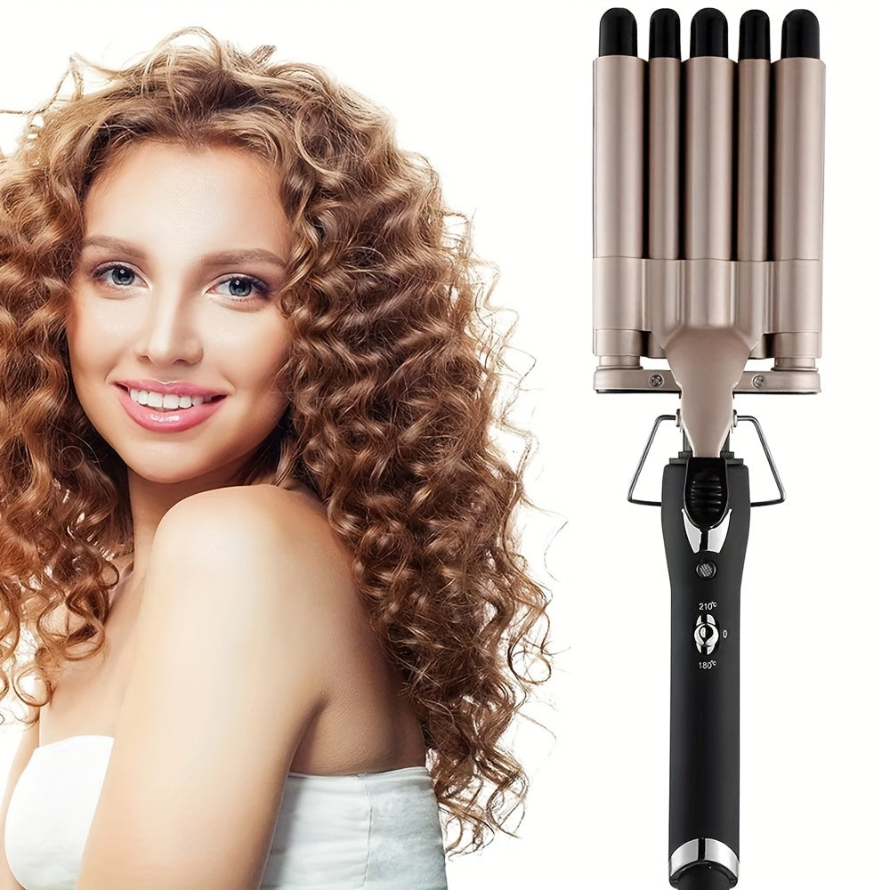 Ceramic Curling Iron with 5 Interchangeable Tubes for Waves and Curls
