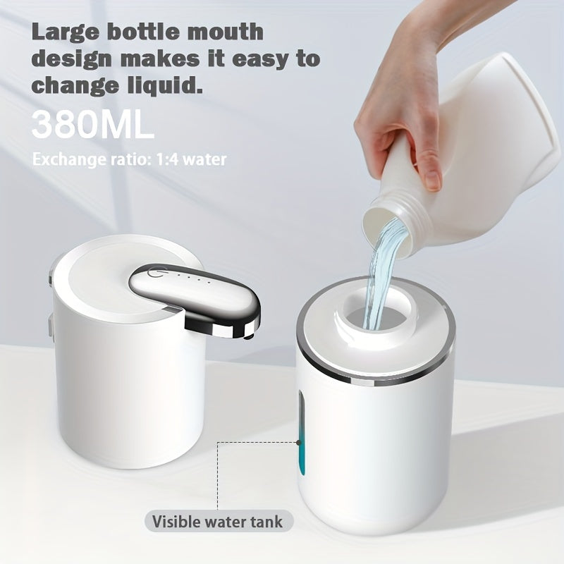 Wall-Mounted 380ml Touchless Soap Dispenser with USB Rechargeable Battery and Multi-Level Foaming